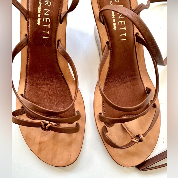 NWOB CORNETTI Caminia Wedge Sandal in Brown Calfskin, size 39 - Picture 8 of 9